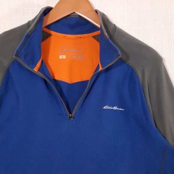 Eddie Bauer Men's FreeDry Athletic Track Shirt Size XL Quarter Zip Colorblock - Picture 3 of 12